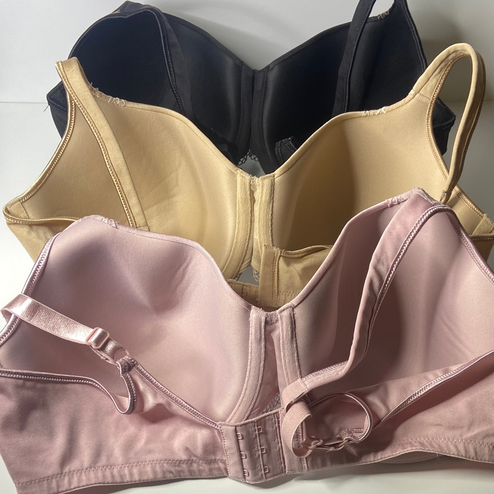 Bali Lace Trimmed Bra Set - Pink, Black, Tan - Picture 4 of 7